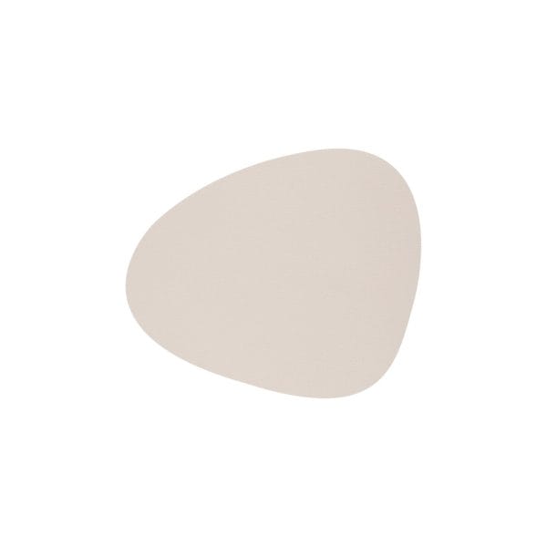 Glass Mat Curve, Leather Nupo, Soft Nude, 11 x 13 cm