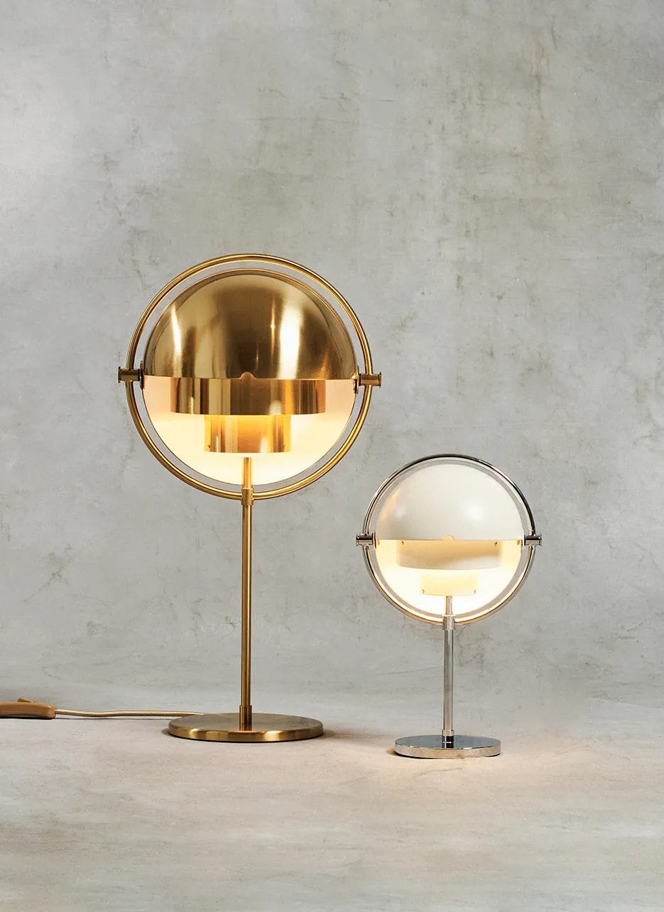 Multi-Lite Table Lamp, Shade Shiny Brass, Base Brass