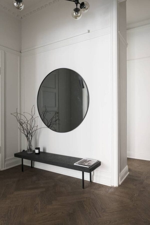 Circum Mirror, Black, Ø90