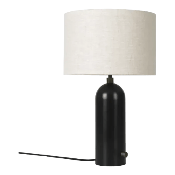 Gravity Table Lamp Large, Black Marquina Marble, Canvas