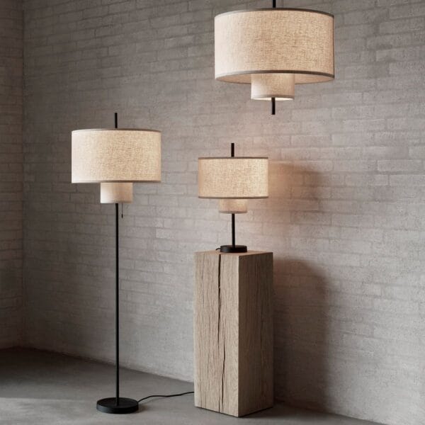 Margin Table Lamp, Shade: Beige, Base Black - Image 2