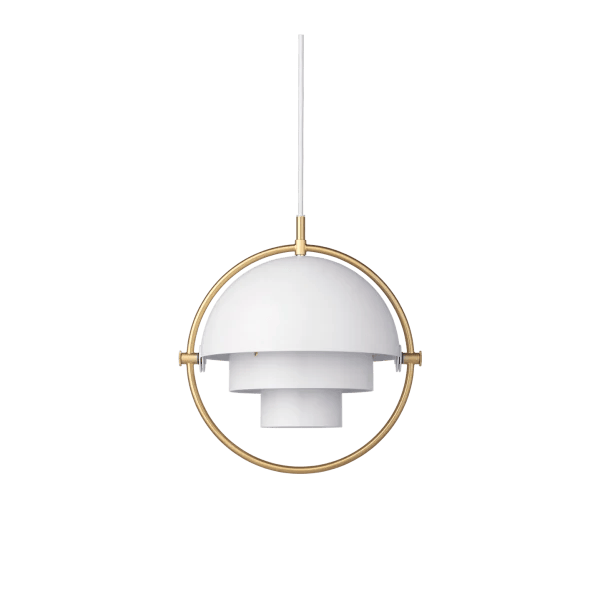 Multi-Lite Pendant Small, Shade: White Semi Matt, Base: Brass