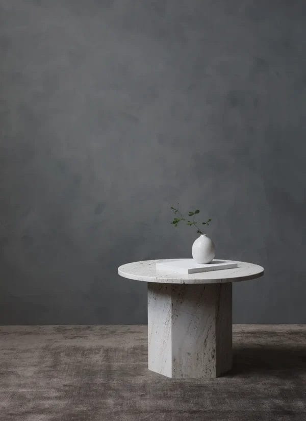 Epic Coffee Table - Neutral White Travertine, Round 60cm - Image 2