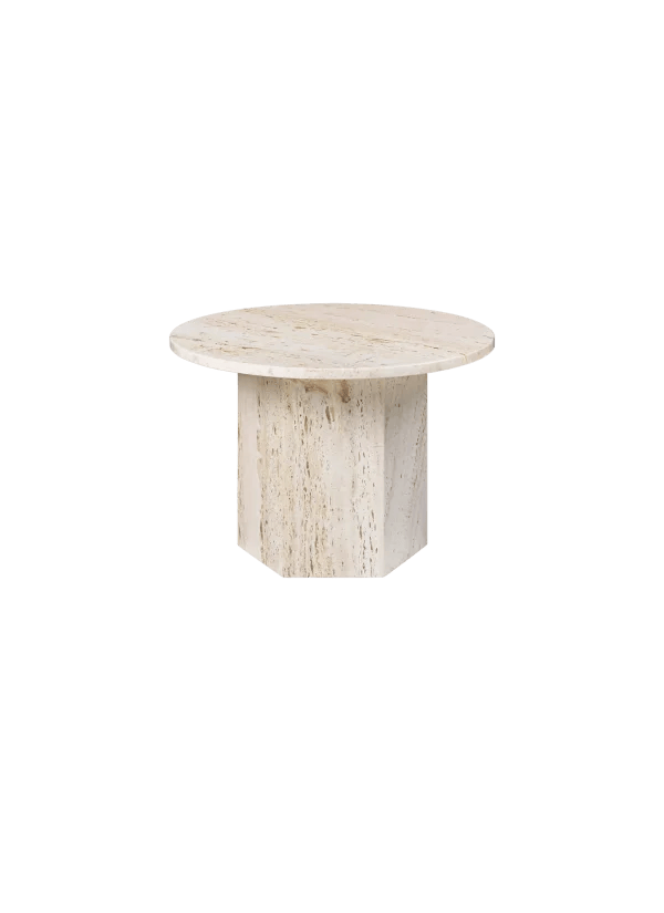 Epic Coffee Table - Neutral White Travertine, Round 60cm