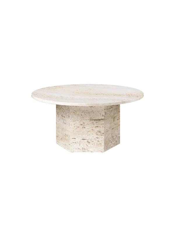 Epic Coffee Table - Neutral White Travertine, Round, Ø80 cm