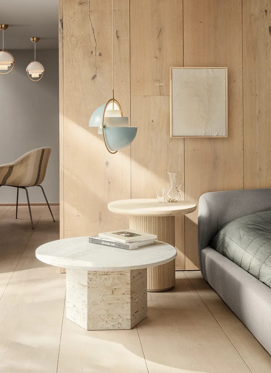 Epic Coffee Table – Neutral White Travertine, Round, Ø80 cm