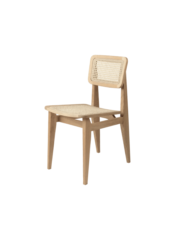 C-Chair Dining Chair, Un-Upholstered, All French Cane, Oak Oiled