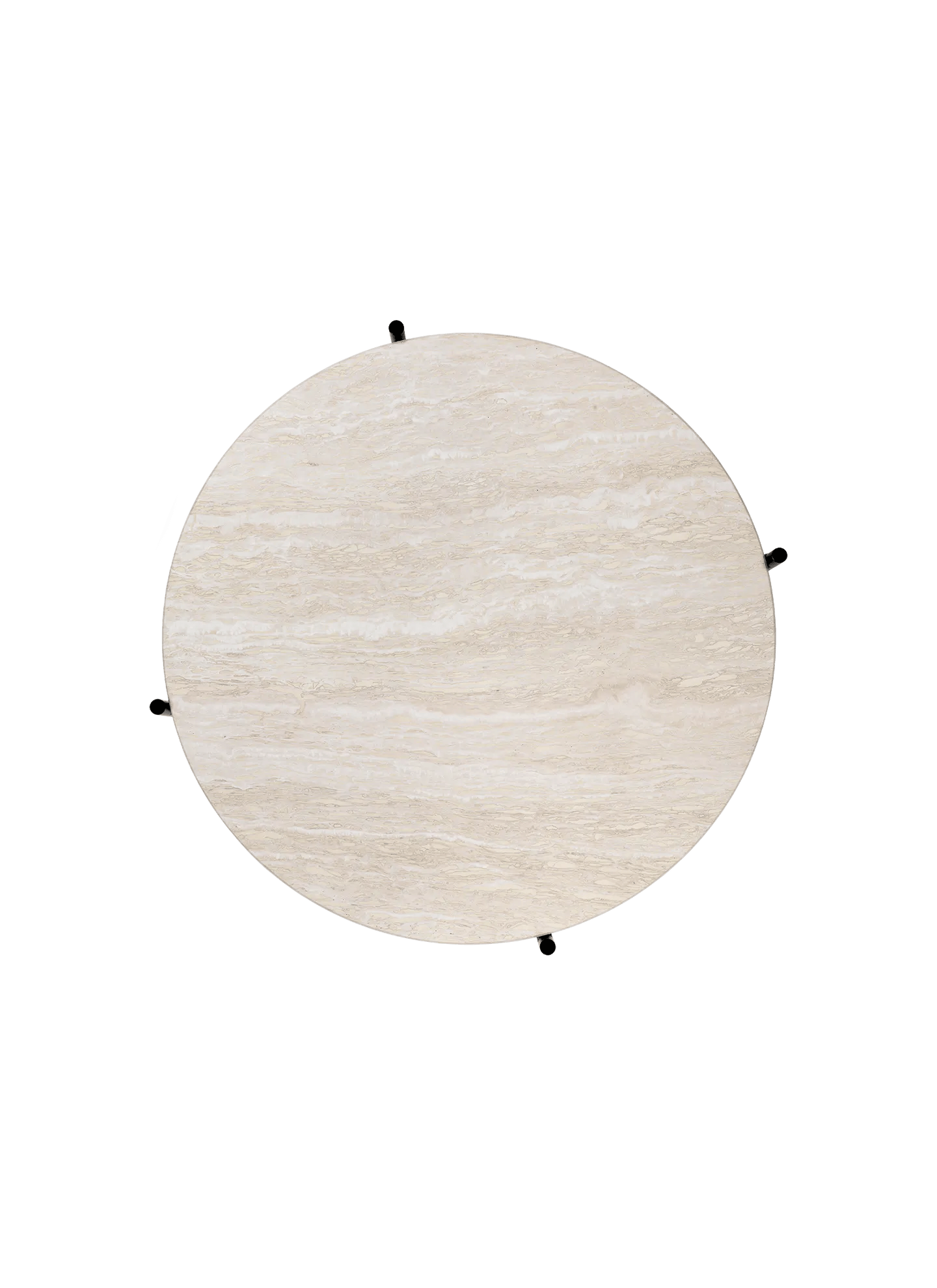 TS Coffee Table, Top Neutral White Travertine, Ø80 cm - Image 3