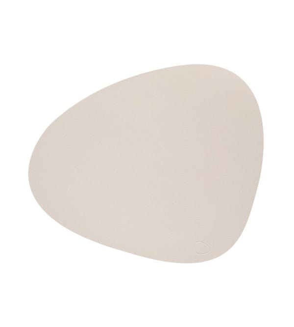 Dinner Mat Curve L, Leather Nupo, Soft Nude, 37 x 44 cm