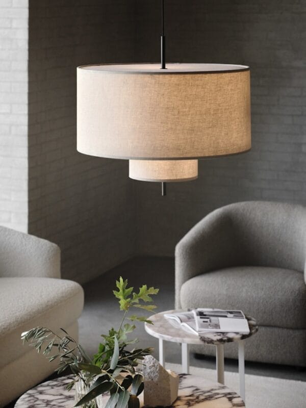 Margin Pendant Lamp Beige w. Black Fitting Ø70 cm - Image 2