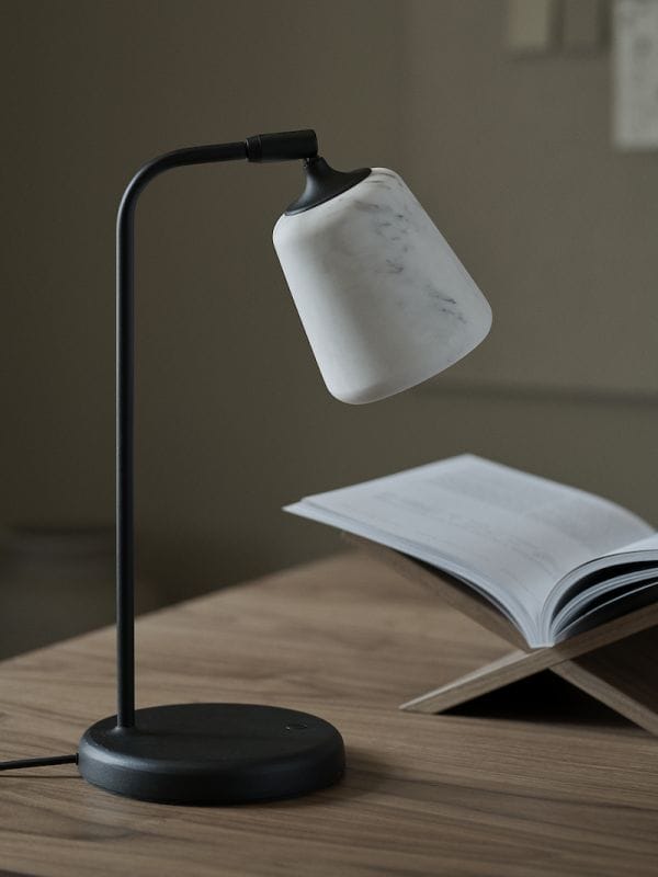 Material Table Lamp, White Marble - Image 2