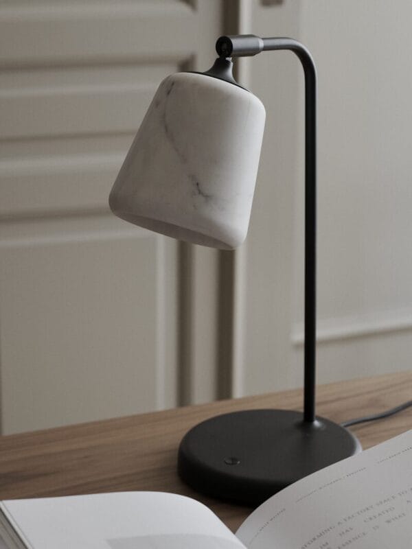 Material Table Lamp, White Marble - Image 2