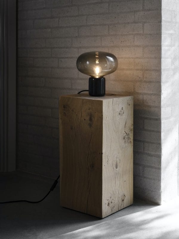 Karl-Johan Table Lamp, Black Marquina w. Smoked Glass - Image 2