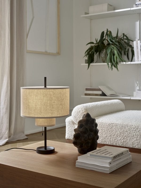 Margin Table Lamp, Shade: Beige, Base Black - Image 2