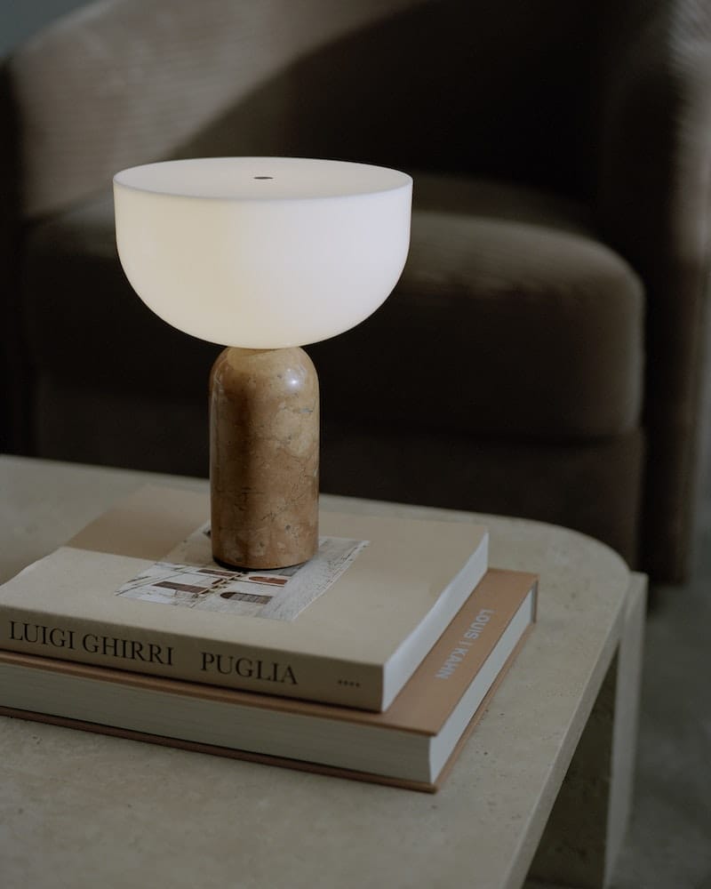 Kizu Portable Lamp, Breccia Pernice Marble