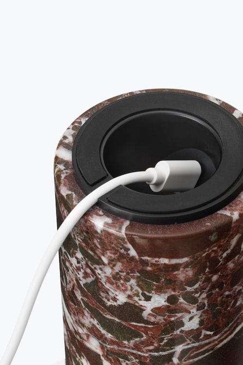 Kizu Portable Lamp,Rosso Levanto Marble Ø18 cm - Image 4
