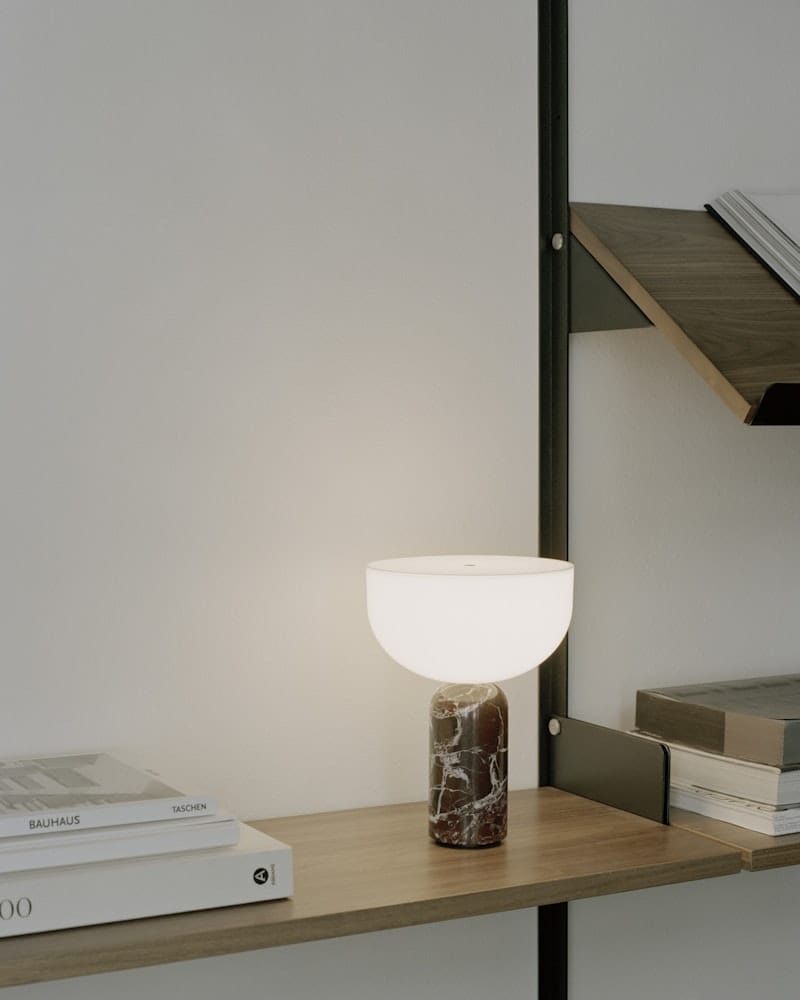 Kizu Portable Table Lamp,Rosso Levanto Marble