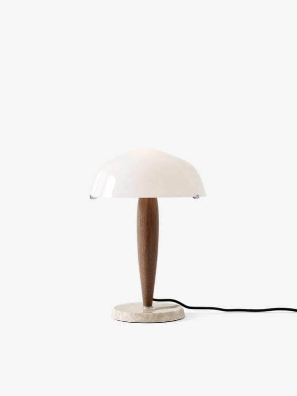 Herman SHY3, Shade, Opal Glass, Base Oiled Walnut, Base Cream Marble