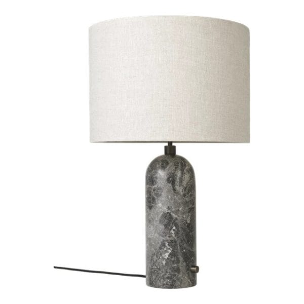 Gravity Table Lamp Large, Grey Marble, Canvas