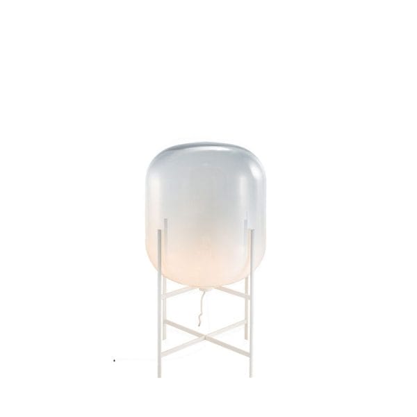 Oda Medium Light, White Glass, White Finish