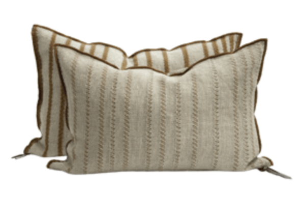 Toile de Myre Brodée 290 Cushion, Rayure Bronze, 40 x 60 cm