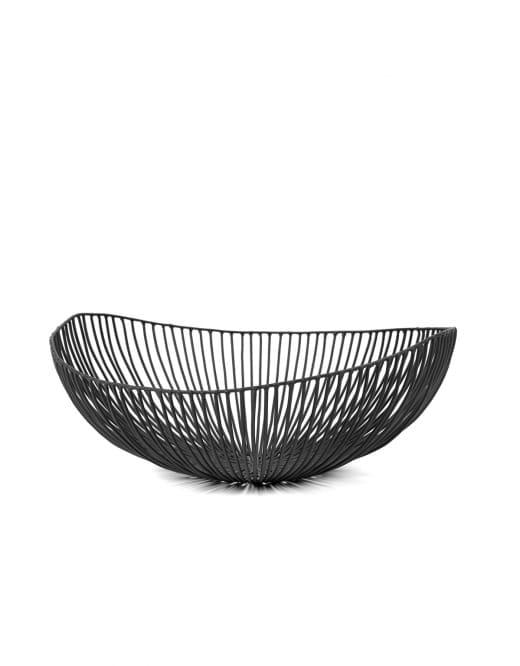 Iron Basket Oval Black Meo Metal Sculptures