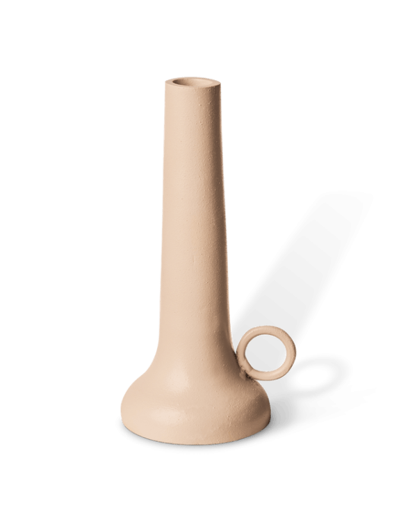 Spartan Candle Holder S, Beige, L11 x W9.5 x H22 cm
