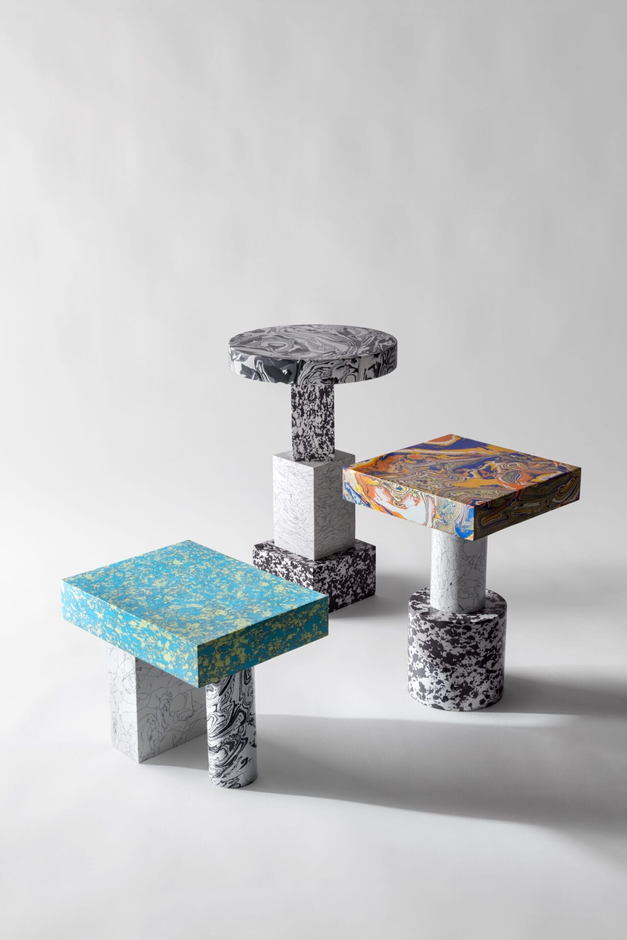 Swirl Side Table Medium, Marble Powder, Resin - Image 3