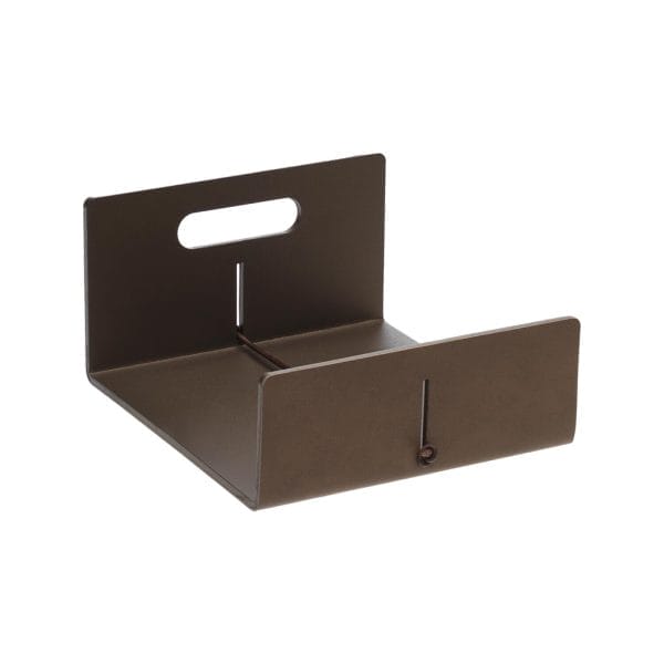Napkin Holder, Leather Nupo, Color: Brown, Metal Alu: Bronze, 9 x 17 x 18 cm
