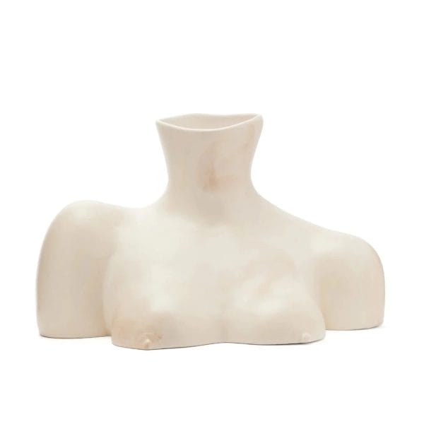 Breast Friend Vase, Earthenware, Matte Marble