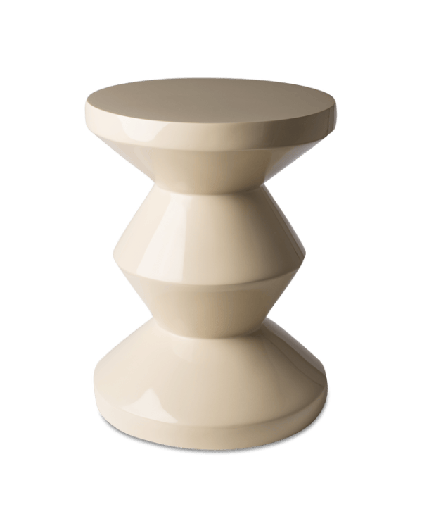 Zig Zag Stool, Beige, Ø35.5 x H46 cm