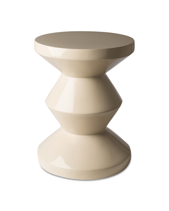 Zig Zag Stool, Beige, Ø35.5 x H46 cm