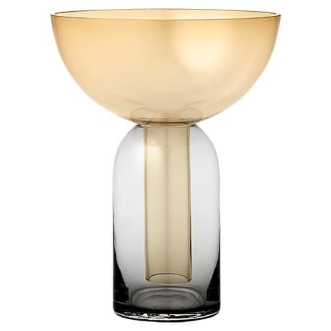 Torus Vase, Black/Amber, Ø15 x H19.5 cm