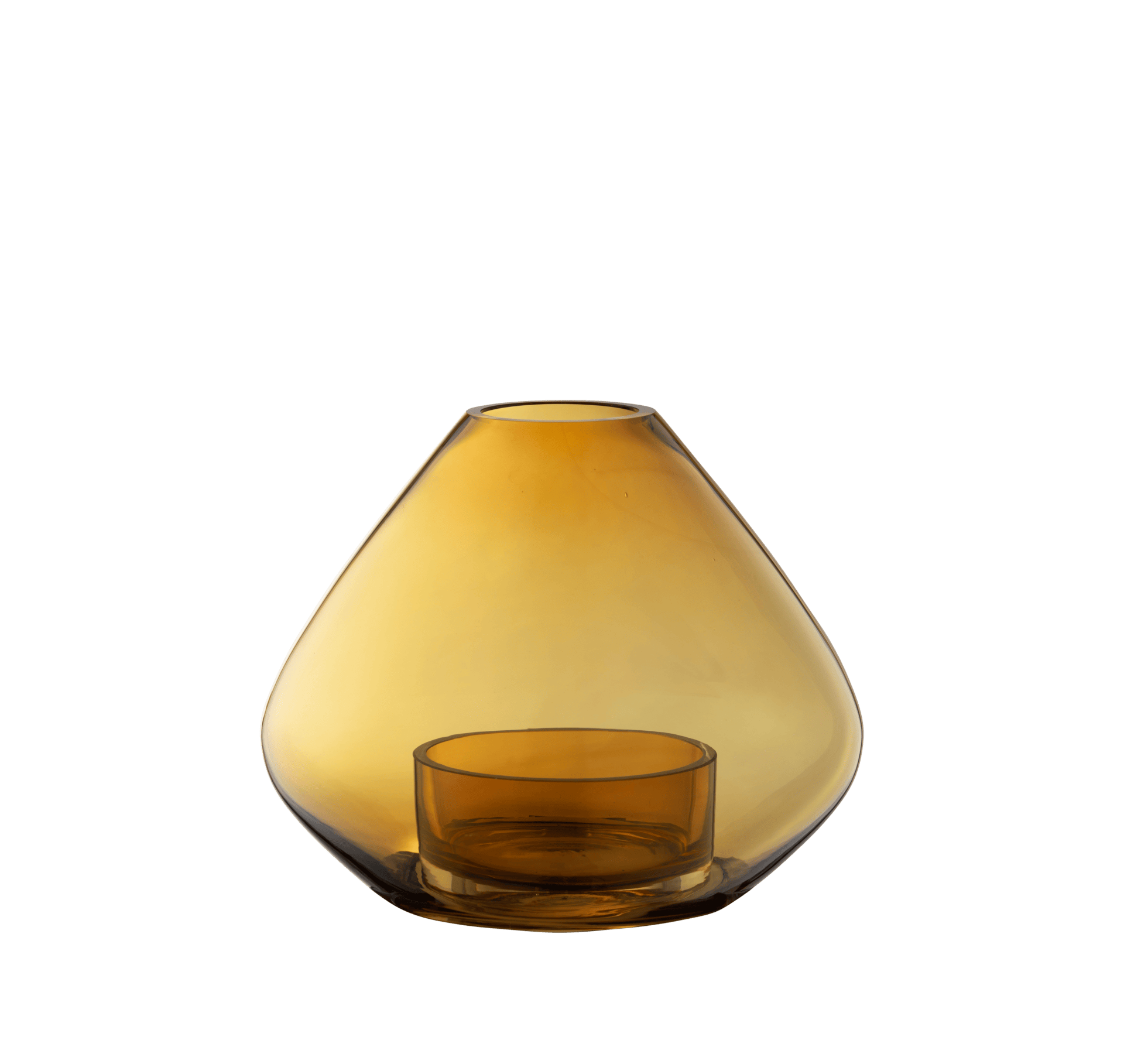 Uno Lantern/Vase, Amber, Ø14.5cm