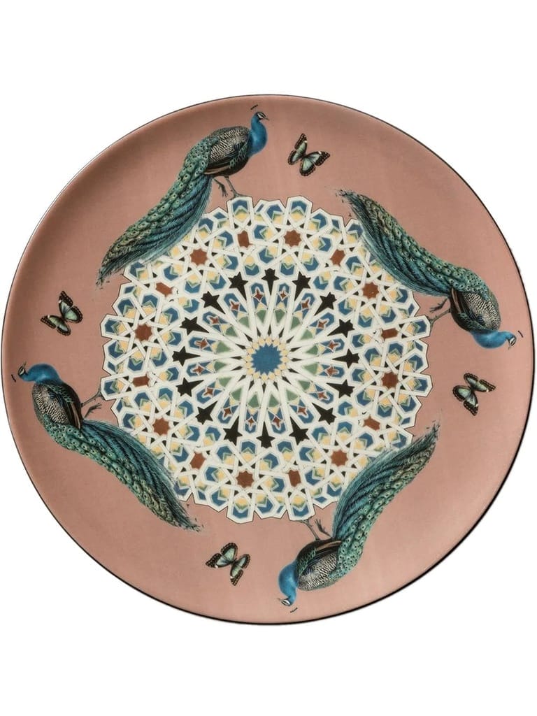Costantinopoli Line, Decorative Porcelain Plate, Peacocks, ø28 cm