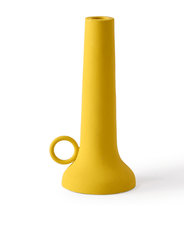 Spartan Candle Holder S, Yellow, H22 cm