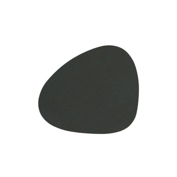 Glass Mat Curve, Leather Nupo, Dark Green, 11 x 13 cm