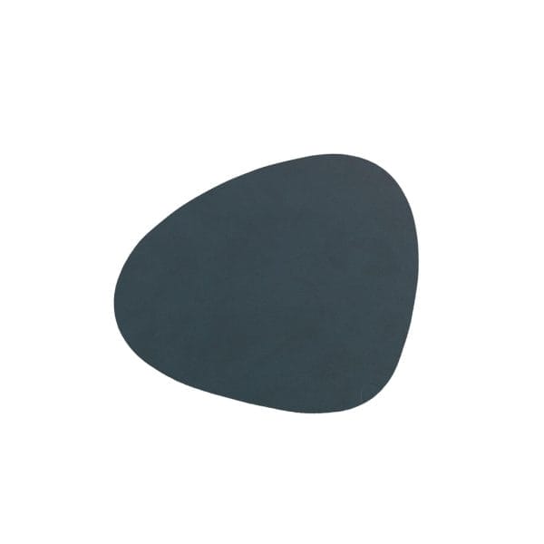 Glass Mat Curve, Leather Nupo, Anthracite, 11 x 13 cm