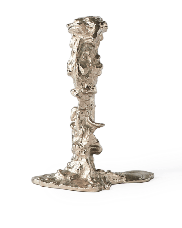 Drip Candle Holder L, Silver