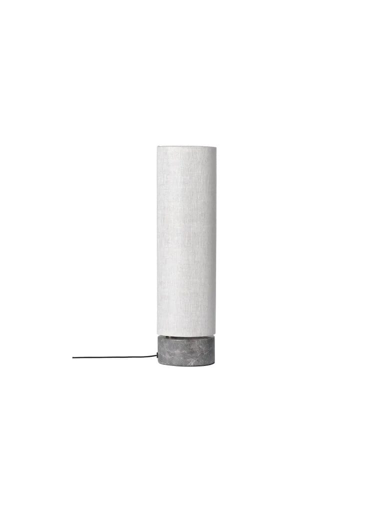 Unbound Floor Lamp, Shade Canvas, Base Grey Marble 120h