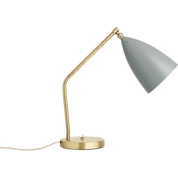 Gräshoppa Table Lamp, Dusty Blue Semi Matt, Brass