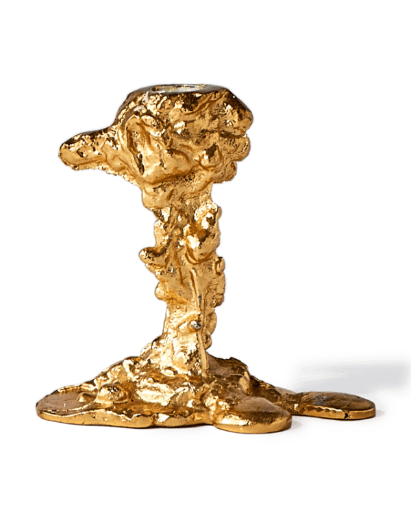 Drip Candle Holder S, Gold