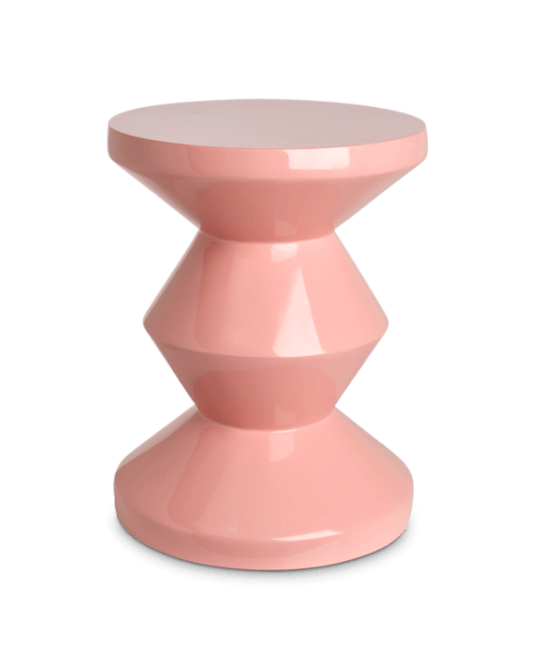 Zig Zag Stool, Light Pink, Ø35.5 x H46 cm