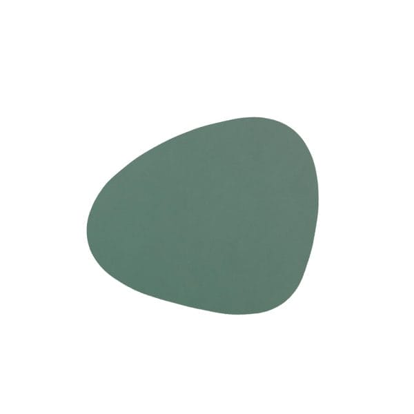 Glass Mat Curve, Leather Nupo, Pastel Green, 11 x 13 cm