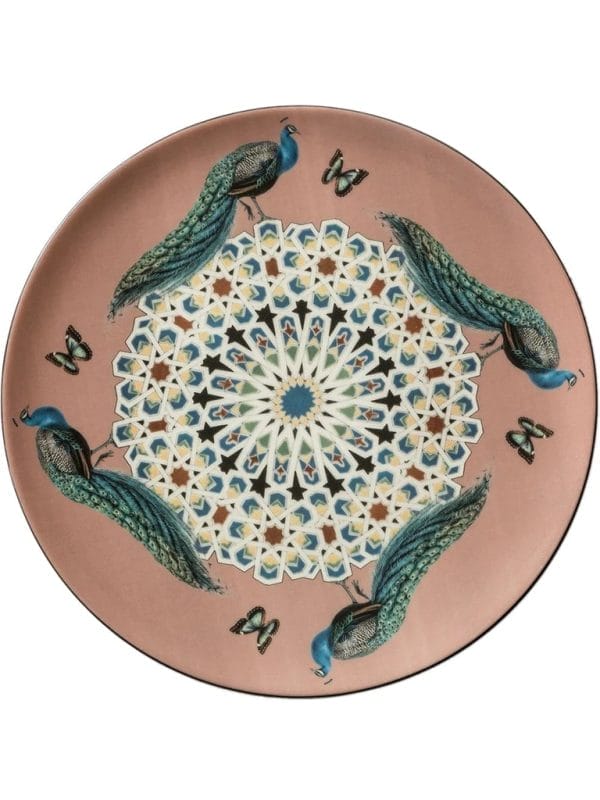 Costantinopoli Line, Decorative Porcelain Plate, Peacocks, Ø21 cm