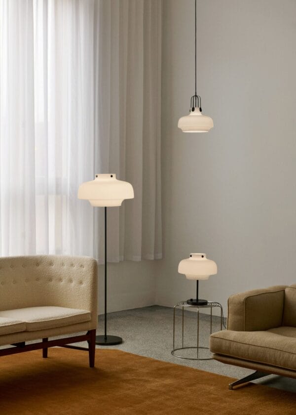 Copenhagen SC7 Pendant Light, Shade Satinized Opal Glass, Base Bronzed Brass - Image 2