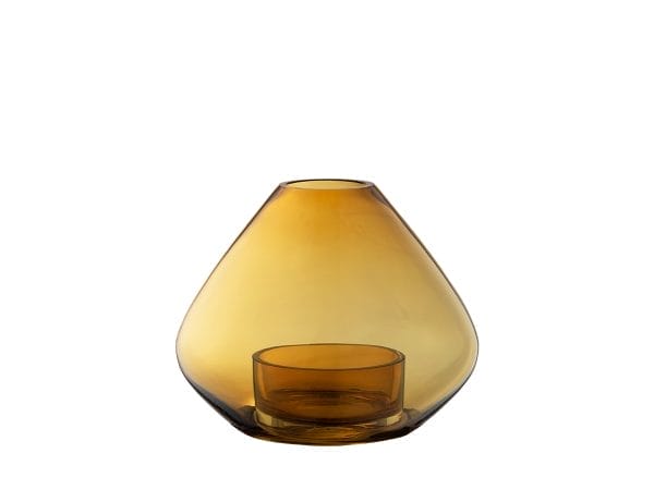 Uno Lantern/Vase, Amber, Ø14.5cm