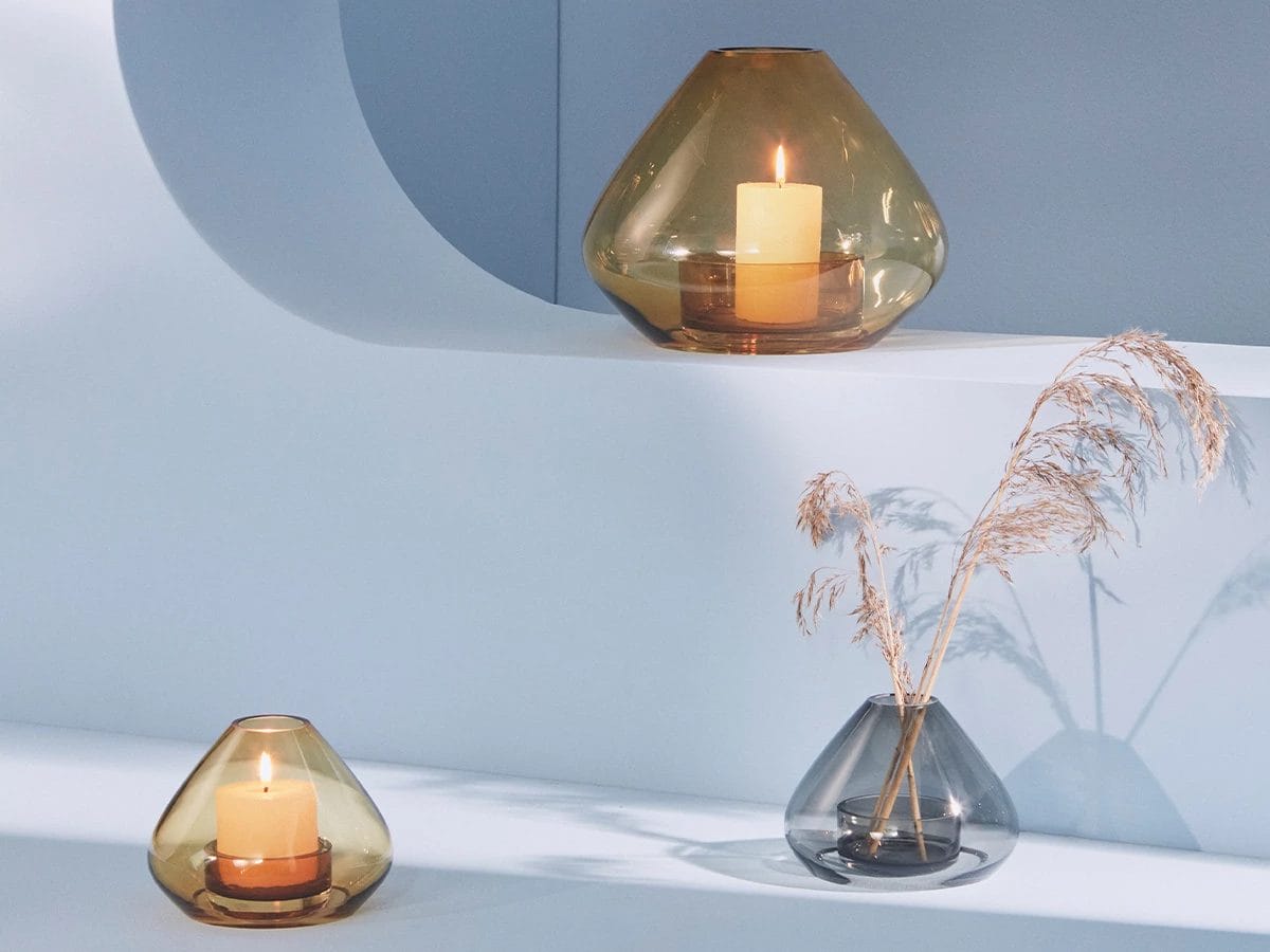 Uno Lantern/Vase, Amber, Ø25.9 x H21 cm - Image 2