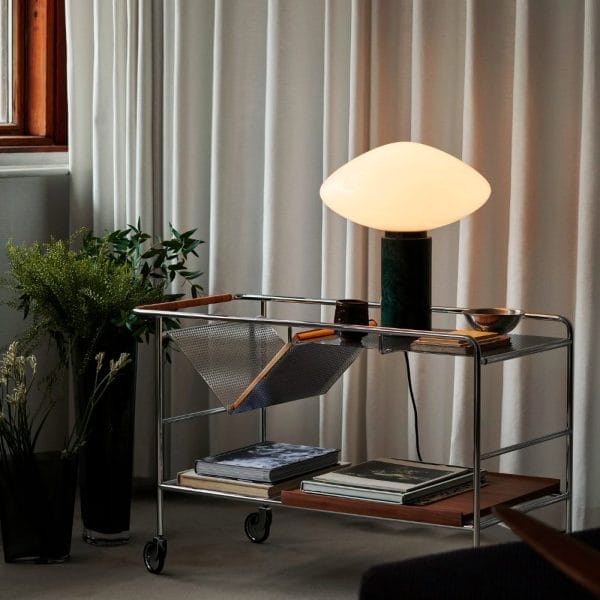 Alima Trolley NDS1, Metal Matt Black, Tray Lacquered Walnut - Image 2