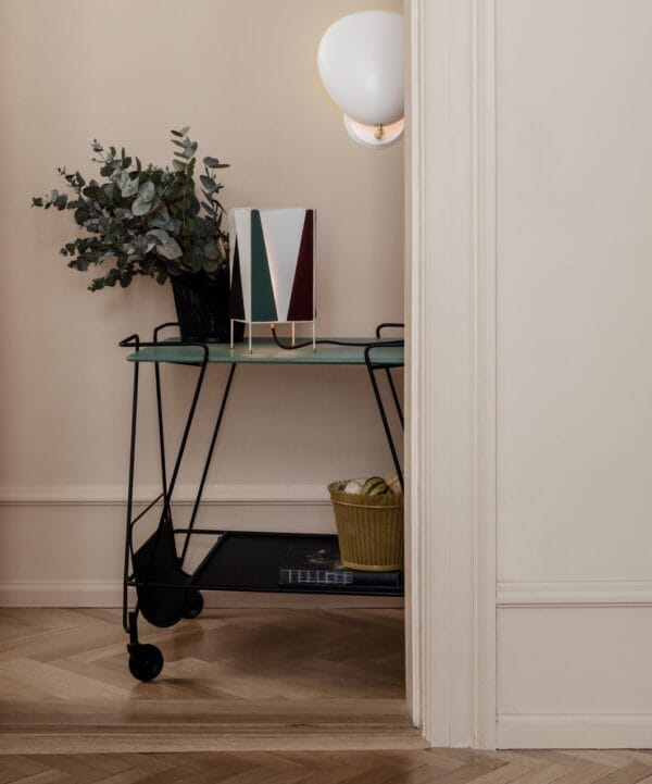 Matégot Rectangular Trolley, Top Dusty Green